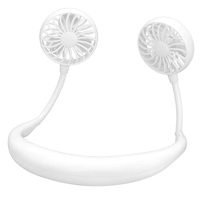 USB Rechargeable Hands-Free Neck Fan with Light