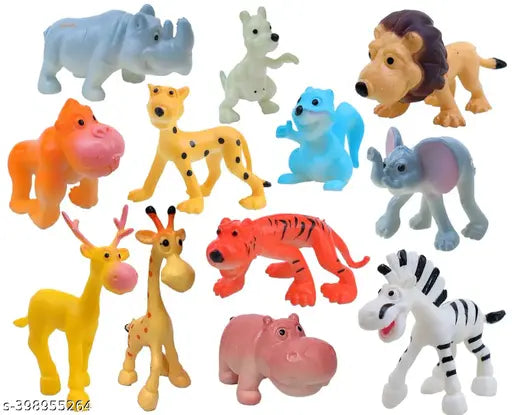 Jungle Animal Figure Set for Kids – 12 Pieces
