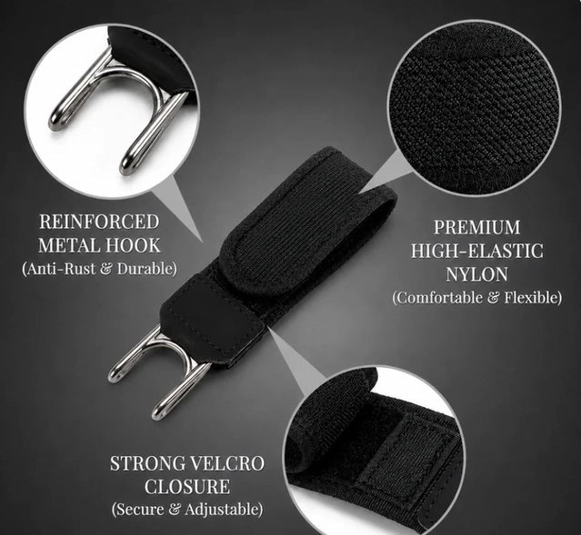 Metal Adjustable No Buckle Belts for Men and Women with Hook (pack of 2)