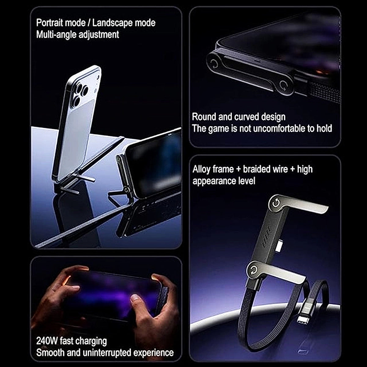 VISTORA 2-in-1 holder charger cable use view