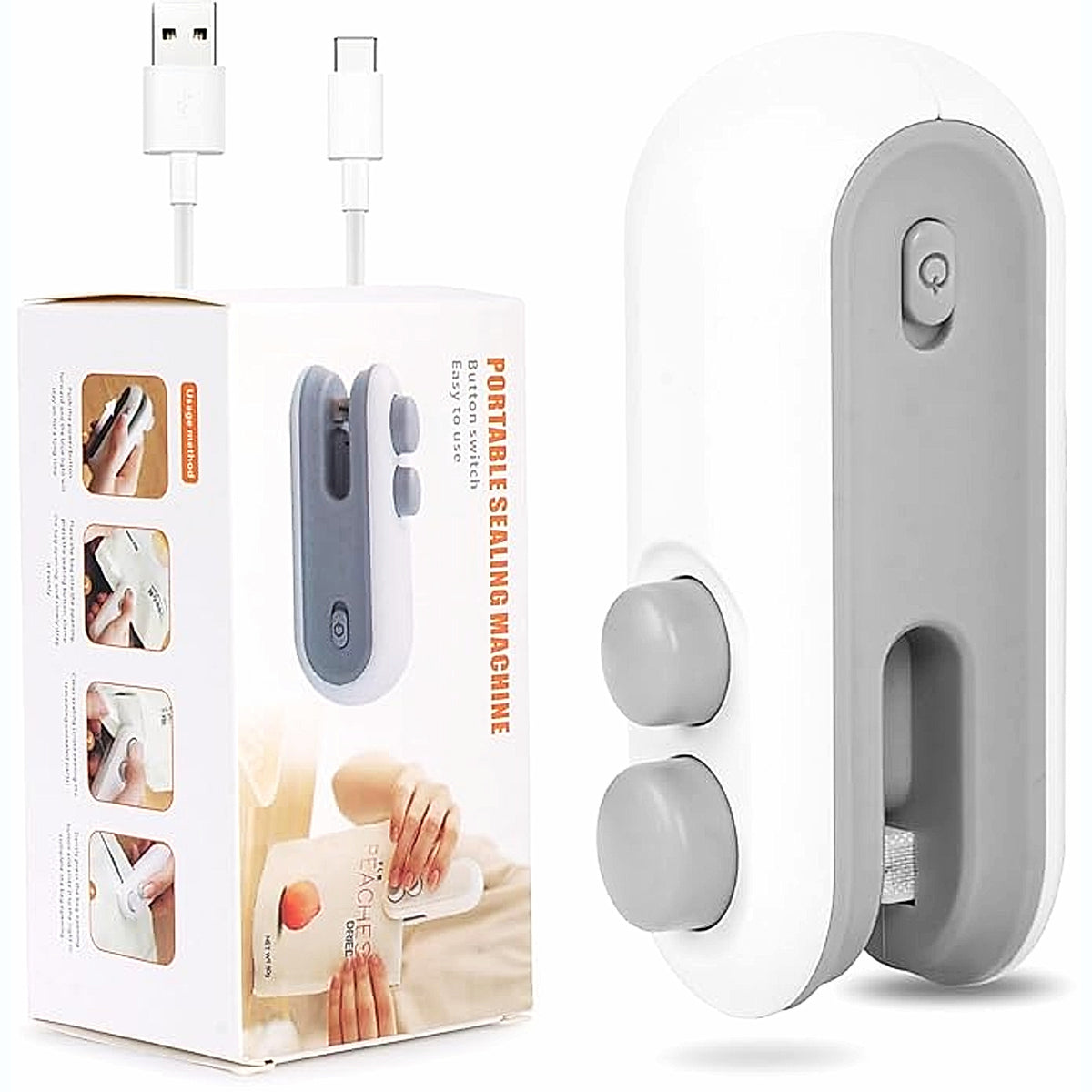 VISTORA 2-in-1 USB rechargeable mini bag sealer and cutter