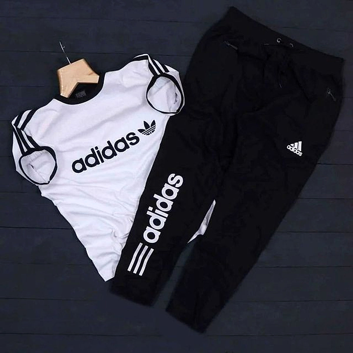 White and black summer tracksuit product view